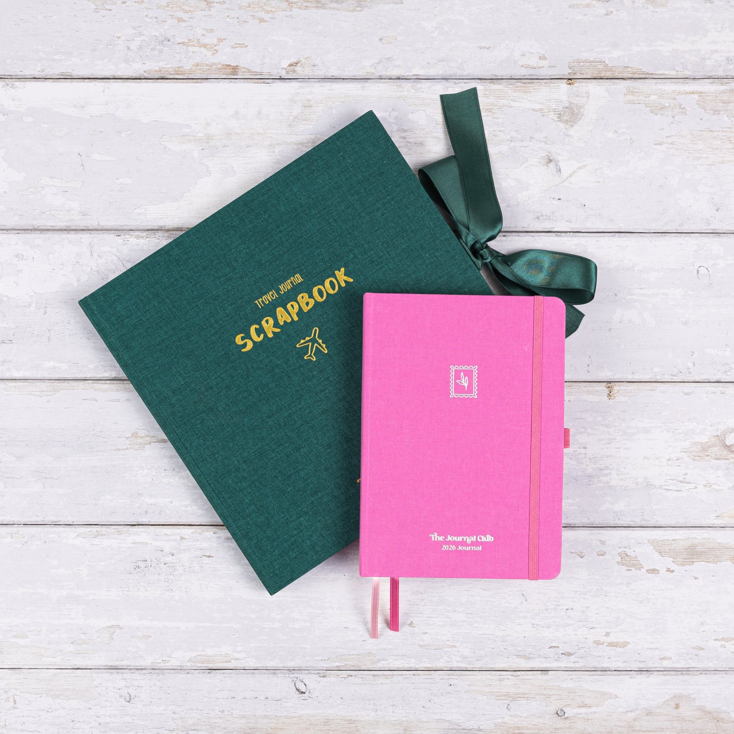 2026 Dusty Rose Journal & Dark Green Scrapbook Bundle