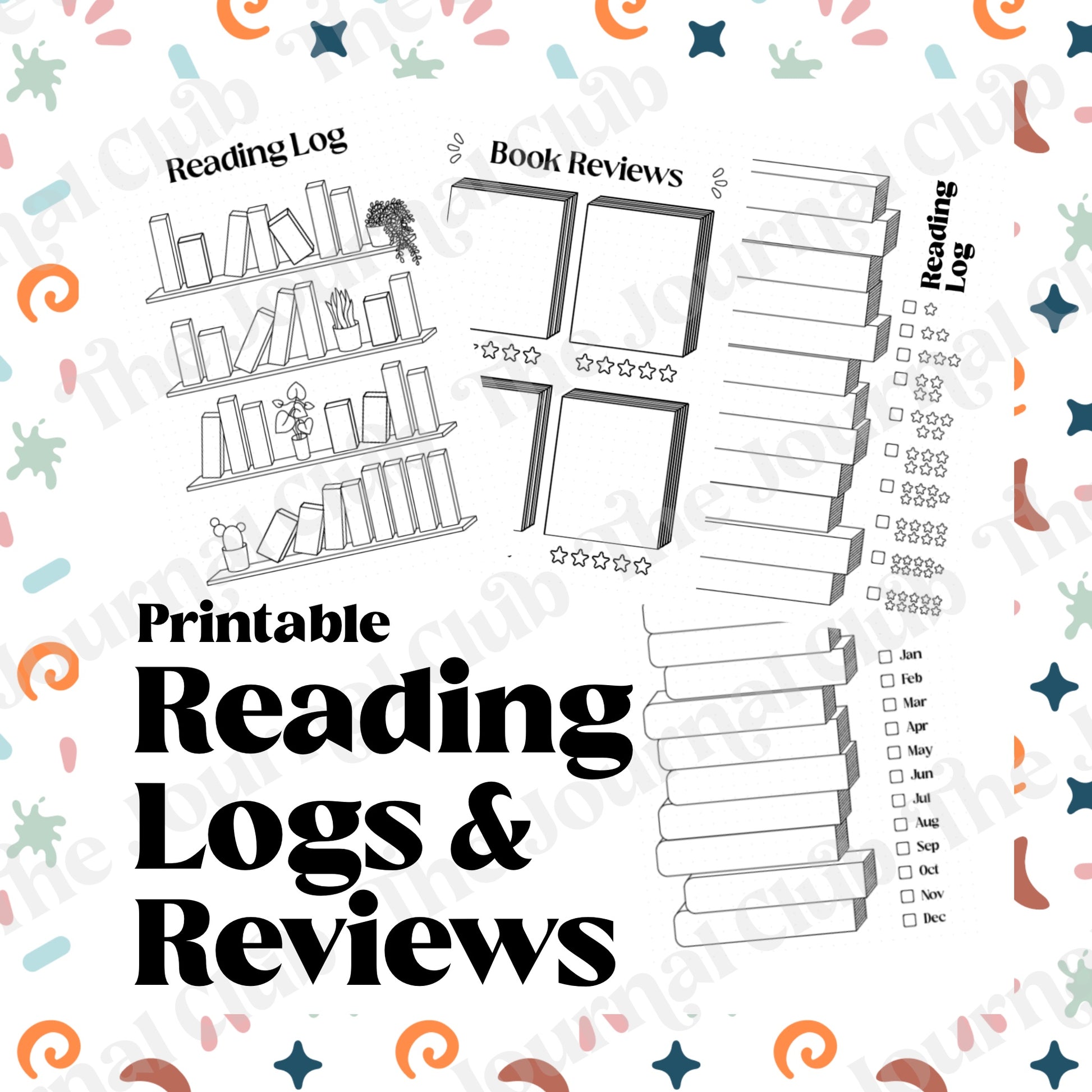 Book Review Printable, Reading Log, Book Tracker, Reading Journal